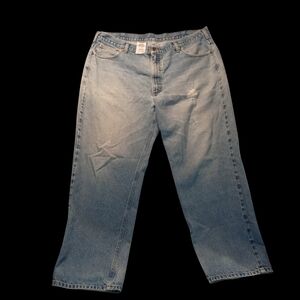 Carhartt Men’s Relaxed Fit – Size 42x30 Light Wash Work Jeans Wide Boot Leg Cozy